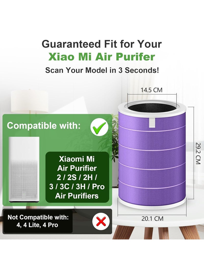 PINREK Anti-Bacterial Air Purifier Filter for Xiaomi Mi 3H/3/2H/2S/2C/2/Pro, PINREK True HEPA H13 + Activated Carbon Replacement Filter for Clean, Safe Air - Image 2